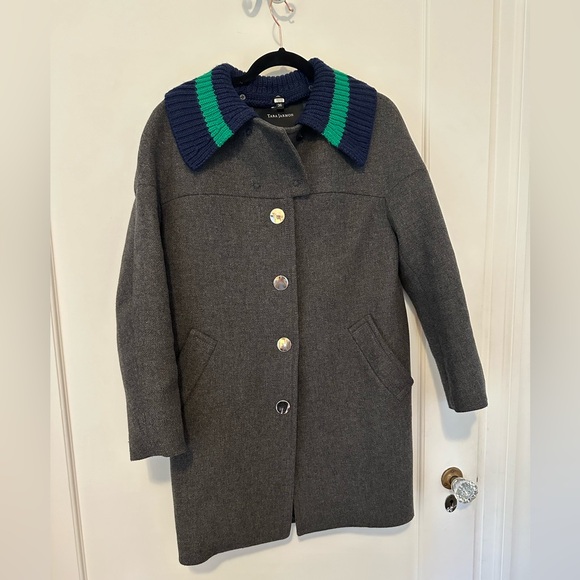 Tara Jarmon wool oversize Brianna coat w/ removable collar- 36 (FR)/4/6 (US) - Picture 4 of 15